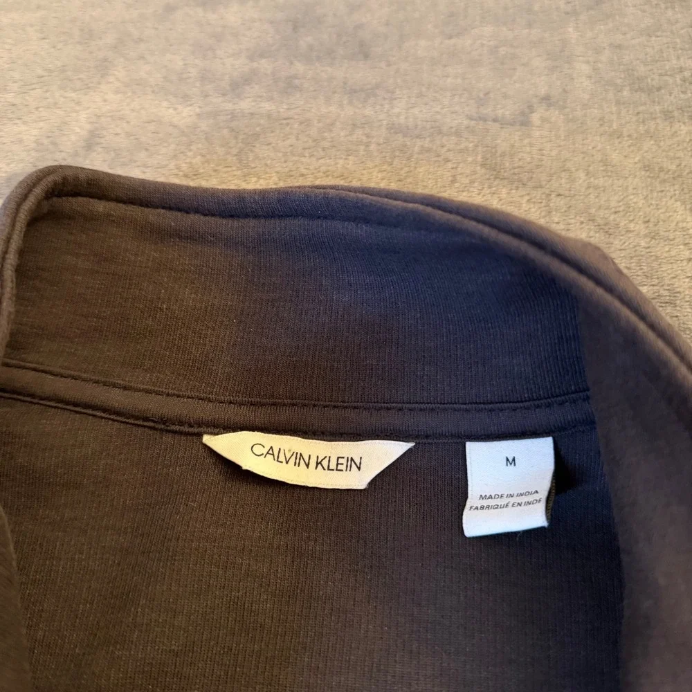 Calvin Klein Full Zip Track Jacket‎ Heathered Charcoal Gray Black Mens Medium